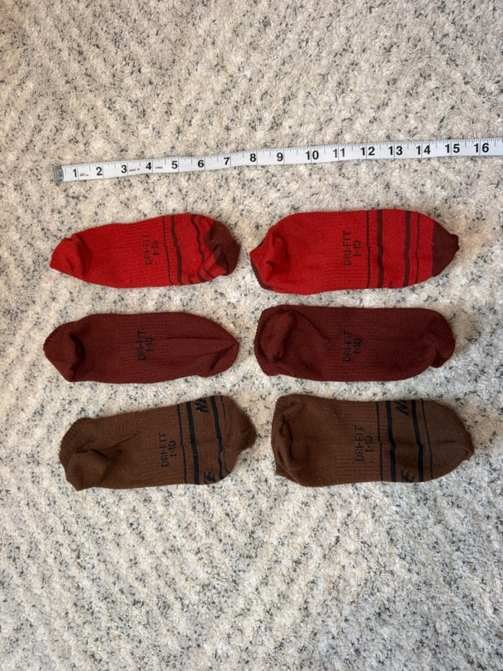 Women’s  No-Show Cotton Blend Socks - Red & Brown 3pk